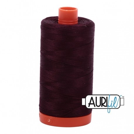 FIL COTON MAKO 50 AURIFIL 2465 Very Dark Brown - Grosse bobine de 1300 mètres