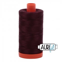 FIL COTON MAKO 50 AURIFIL 2468 Dark Wine - Grosse bobine de 1300 mètres