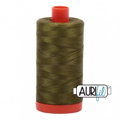 FIL COTON MAKO 50 AURIFIL 2887 Very Dark Olive - Grosse bobine de 1300 mètres