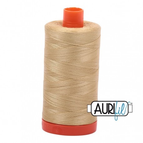 FIL COTON MAKO 50 AURIFIL 2915 Very Light Brass - Grosse bobine de 1300 mètres