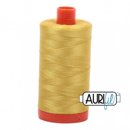 FIL COTON MAKO 50 AURIFIL 5015 Gold Yellow - Grosse bobine de 1300 mètres