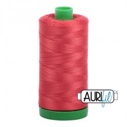 FIL COTON MAKO 40 AURIFIL 2255 Dark Red Orange - Grosse bobine de 1000 mètres