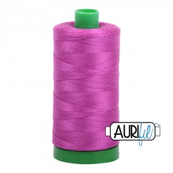 FIL COTON MAKO 40 AURIFIL 2535 Magenta - Grosse bobine de 1000 mètres