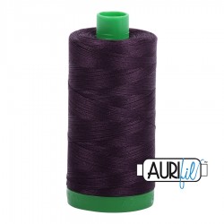 FIL COTON MAKO 40 AURIFIL 2570 Aubergine - Grosse bobine de 1000 mètres