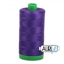 FIL COTON MAKO 40 AURIFIL 2582 Dark Violet - Grosse bobine de 1000 mètres