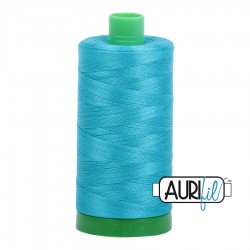 FIL COTON MAKO 40 AURIFIL 2810 Turquoise - Grosse bobine de 1000 mètres