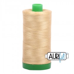 FIL COTON MAKO 40 AURIFIL 2915 Very Light Brass - Grosse bobine de 1000 mètres