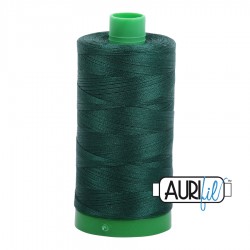 FIL COTON MAKO 40 AURIFIL 4026 Forest Green - Grosse bobine de 1000 mètres