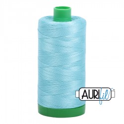 FIL COTON MAKO 40 AURIFIL 5006 Light Turquoise - Grosse bobine de 1000 mètres