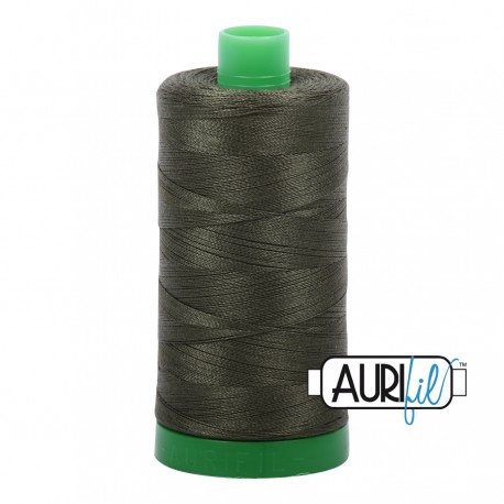 FIL COTON MAKO 40 AURIFIL 5012 Dark Green - Grosse bobine de 1000 mètres