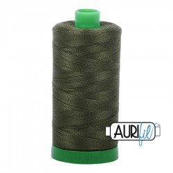 FIL COTON MAKO 40 AURIFIL 5023 Medium Green - Grosse bobine de 1000 mètres