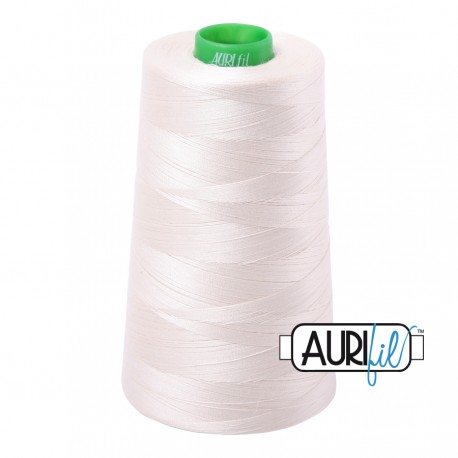 FIL COTON MAKO 40 AURIFIL 2309 Silver White - Cône de 4700 mètres