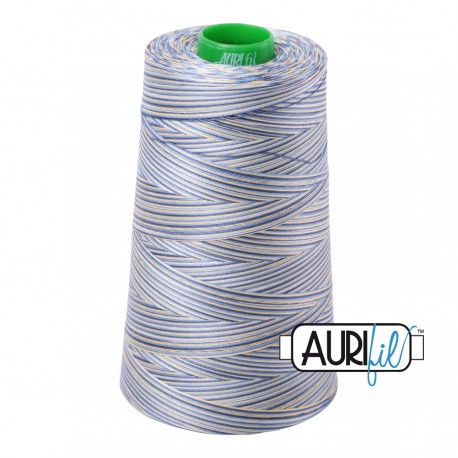 FIL COTON MAKO 40 AURIFIL 4649 Lemon Blueberry - Cône de 4700 mètres