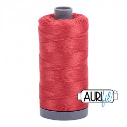 FIL COTON MAKO 28 AURIFIL 2255 Dark Red Orange - Grosse bobine de 750 mètres