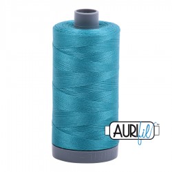 FIL COTON MAKO 28 AURIFIL 4182 Dark Turquoise - Grosse bobine de 750 mètres