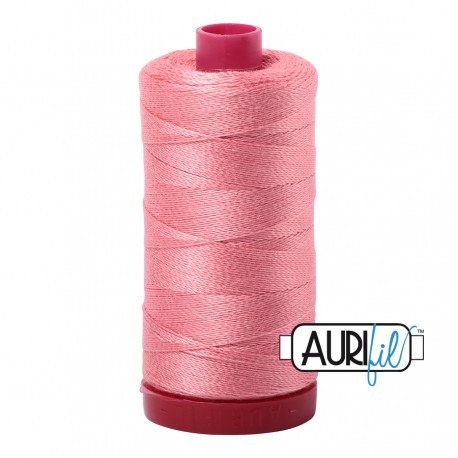 FIL COTON MAKO 12 AURIFIL 2435 Peachy Pink - Grosse bobine de 325 mètres