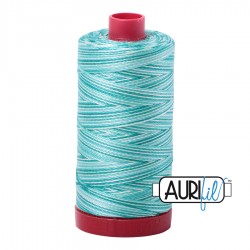 FIL COTON MAKO 12 AURIFIL 4654 Turquoise Foam - Grosse bobine de 325 mètres