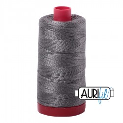 FIL COTON MAKO 12 AURIFIL 5004 Grey Smoke - Grosse bobine de 325 mètres