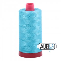 FIL COTON MAKO 12 AURIFIL 5005 Bright Turquoise - Grosse bobine de 325 mètres