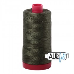 FIL COTON MAKO 12 AURIFIL 5012 Dark Green - Grosse bobine de 325 mètres