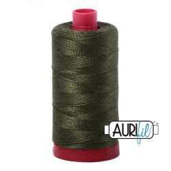 FIL COTON MAKO 12 AURIFIL 5023 Medium Green - Grosse bobine de 325 mètres