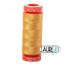 FIL COTON MAKO 50 AURIFIL 2132 Tarnished Gold - Petite bobine de 200 mètres