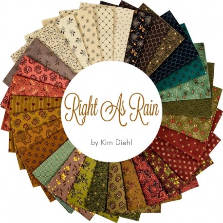 RIGHT AS RAIN par Kim Diehl Pack 30 Fats Quarters