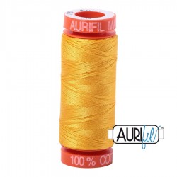 FIL COTON MAKO 50 AURIFIL 2135 Yellow - Petite bobine de 200 mètres