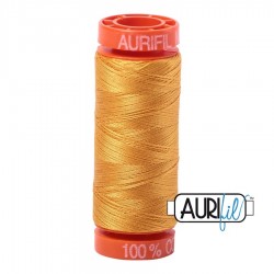 FIL COTON MAKO 50 AURIFIL 2140 Orange Mustard - Petite bobine de 200 mètres