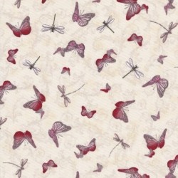 QUILTING TREASURES - Tissu Patchwork MIRABELLE LA VIE EN ROSE par Santoro