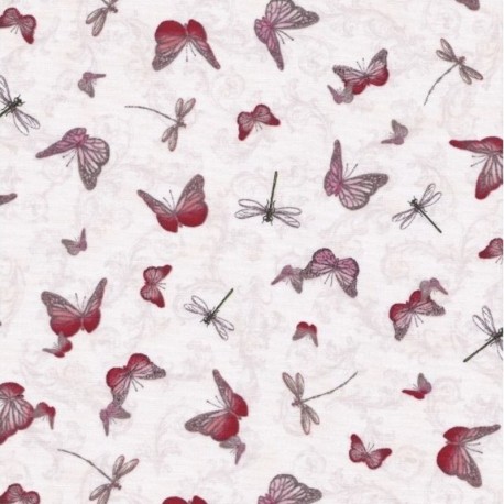 QUILTING TREASURES - Tissu Patchwork MIRABELLE LA VIE EN ROSE par Santoro