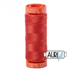 FIL COTON MAKO 50 AURIFIL 2245 Red Orange - Petite bobine de 200 mètres