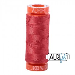 FIL COTON MAKO 50 AURIFIL 2255 Dark Red Orange - Petite bobine de 200 mètres