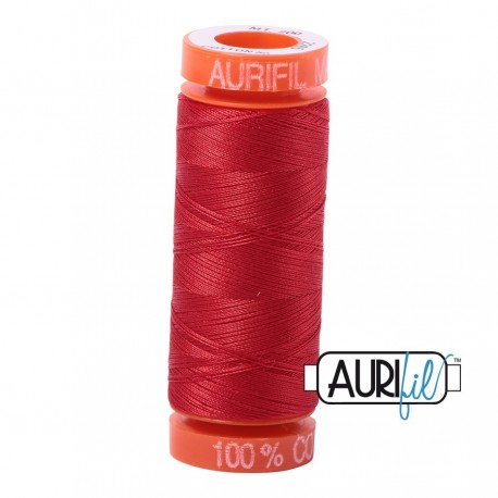 FIL COTON MAKO 50 AURIFIL 2265 Lobster Red - Petite bobine de 200 mètres