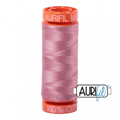 FIL COTON MAKO 50 AURIFIL 2445 Victorian Rose - Petite bobine de 200 mètres