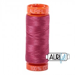 FIL COTON MAKO 50 AURIFIL 2455 Medium Carmine Red - Petite bobine de 200 mètres