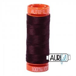 FIL COTON MAKO 50 AURIFIL 2465 Very Dark Brown - Petite bobine de 200 mètres